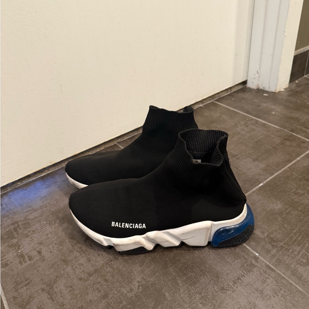 Balenciaga Women’s Black and White Sock Sneakers